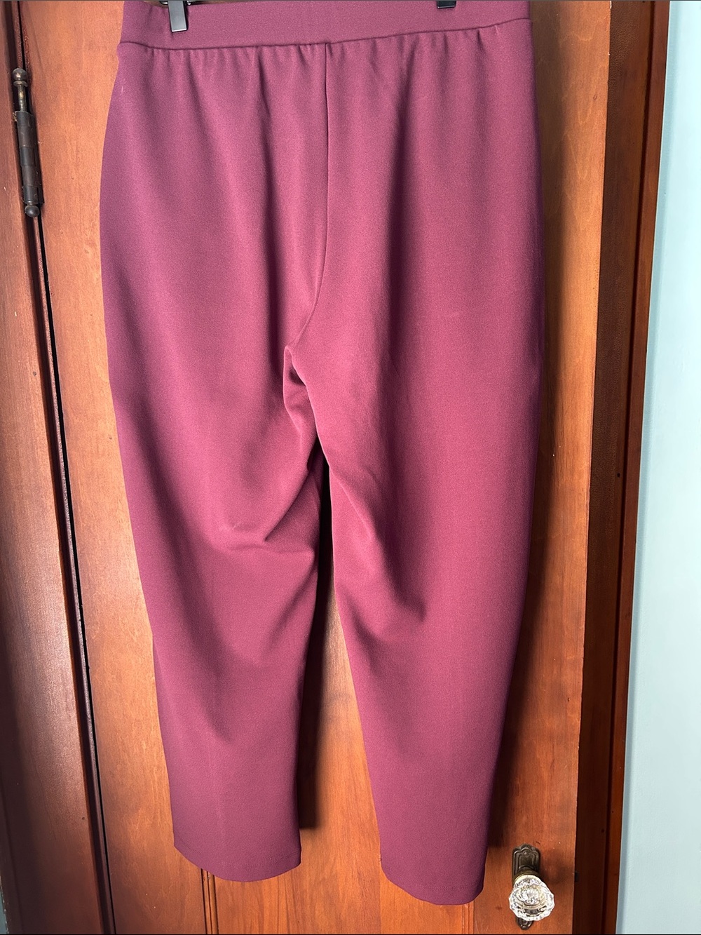 LOFT Wine Straight Leg Pull-On Pants - Picture 3 of 3